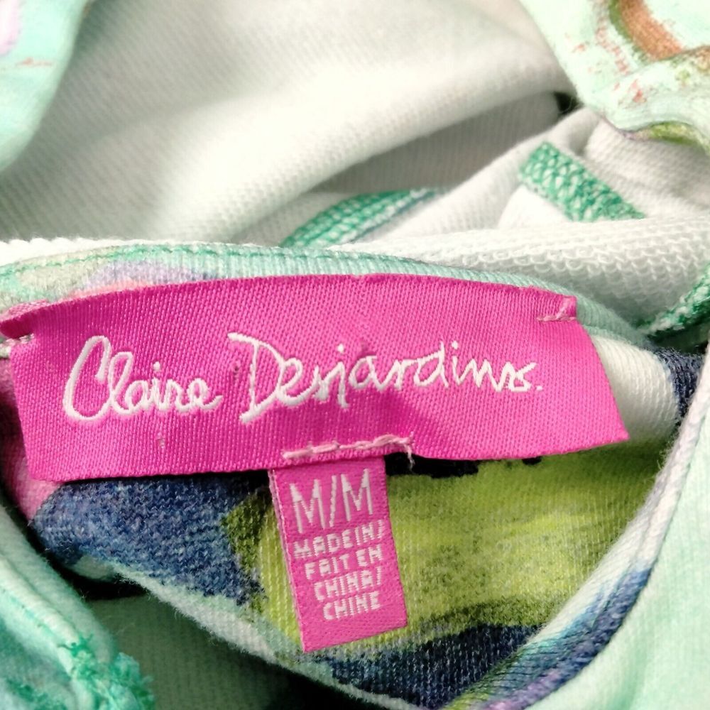 Floral Zip-Front Mint and Pink Shift Dress - Picture 8 of 11